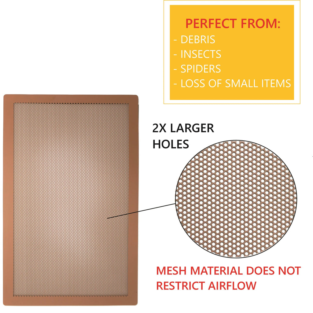 MODERN WAVE - Extra Strong Magnetic Air Vent Screen Cover for Floor 5-Pack (7" x 11", Brown)