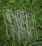 6 Inches Galvanized Garden Staples, Metal Tent StakeHeavy Duty U-Shaped Pins and Landscaping Staples for Sod Anchoring Landscape Fabric Irrigation Tubing (100, Silver)