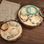 FEYIR Bohemian Turquoise Jewelry Set for Women Boho Turquoise Layered Necklace Bracelet Western Belt Stackable Ring Earrings Western Jewelry Accessories