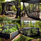 Black DIY Mosquito Net Fabric | 10x10 FT Netting | Insect Cover for Garden