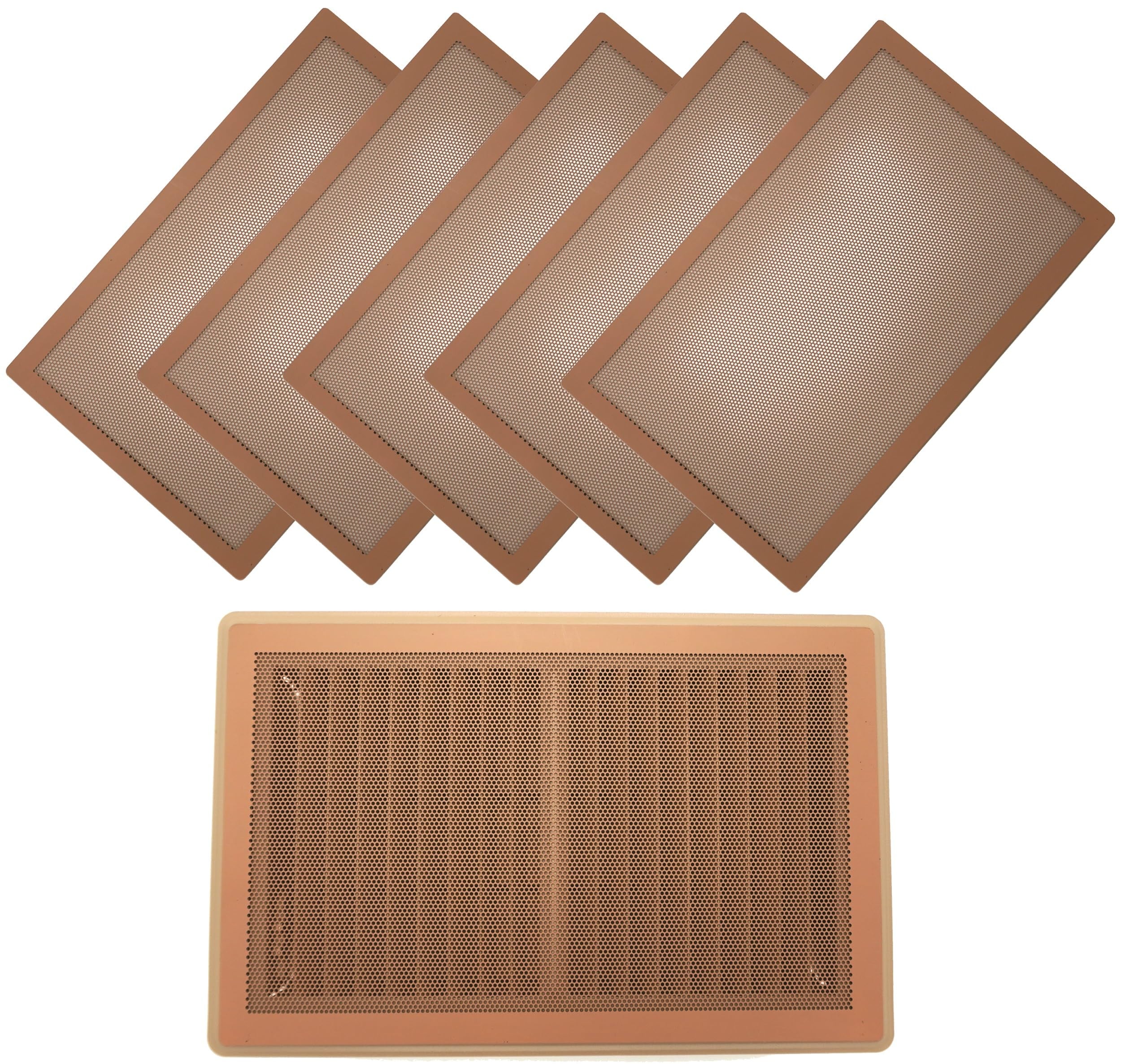 MODERN WAVE - Extra Strong Magnetic Air Vent Screen Cover for Floor 5-Pack (7" x 11", Brown)