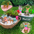 Mood Lab Fairy Garden Figurines with Swing - Miniature Decor Set (6 pcs) - Statues & Accessories - Outdoor & Indoor Garden Decor