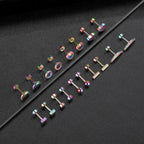 Pack of Titanium Geometry Screw Back Earrings Hypoallergenic for Sensitive Ears, Stainless Steel, No Gemstone