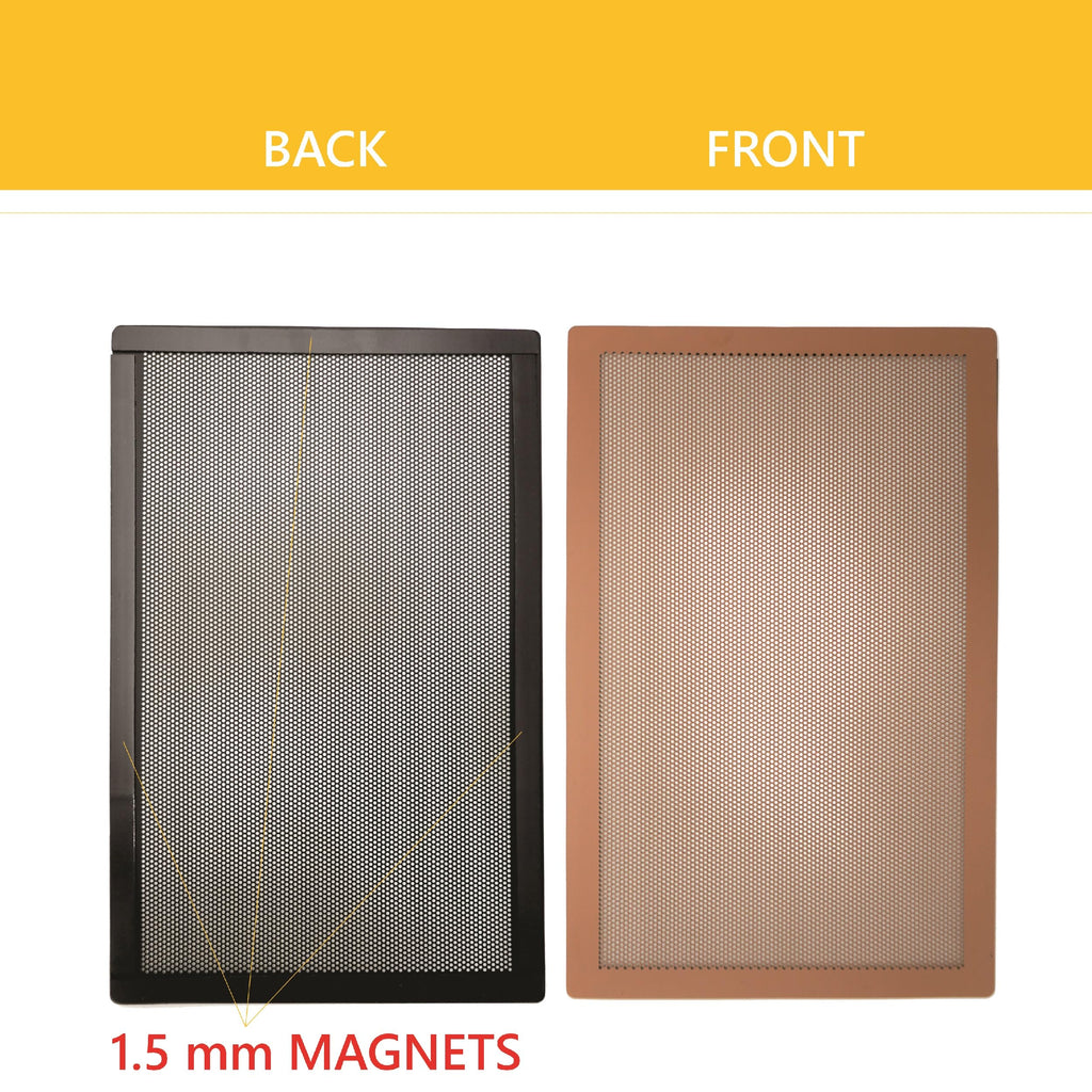 MODERN WAVE - Extra Strong Magnetic Air Vent Screen Cover for Floor 5-Pack (7" x 11", Brown)