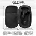 ASA TECHMED Medical Starter Kit – Stethoscope, Durable Blood Pressure Monitor, EMT Shears & Protective Carrying Case – Ideal for Healthcare Students & Professionals, Red