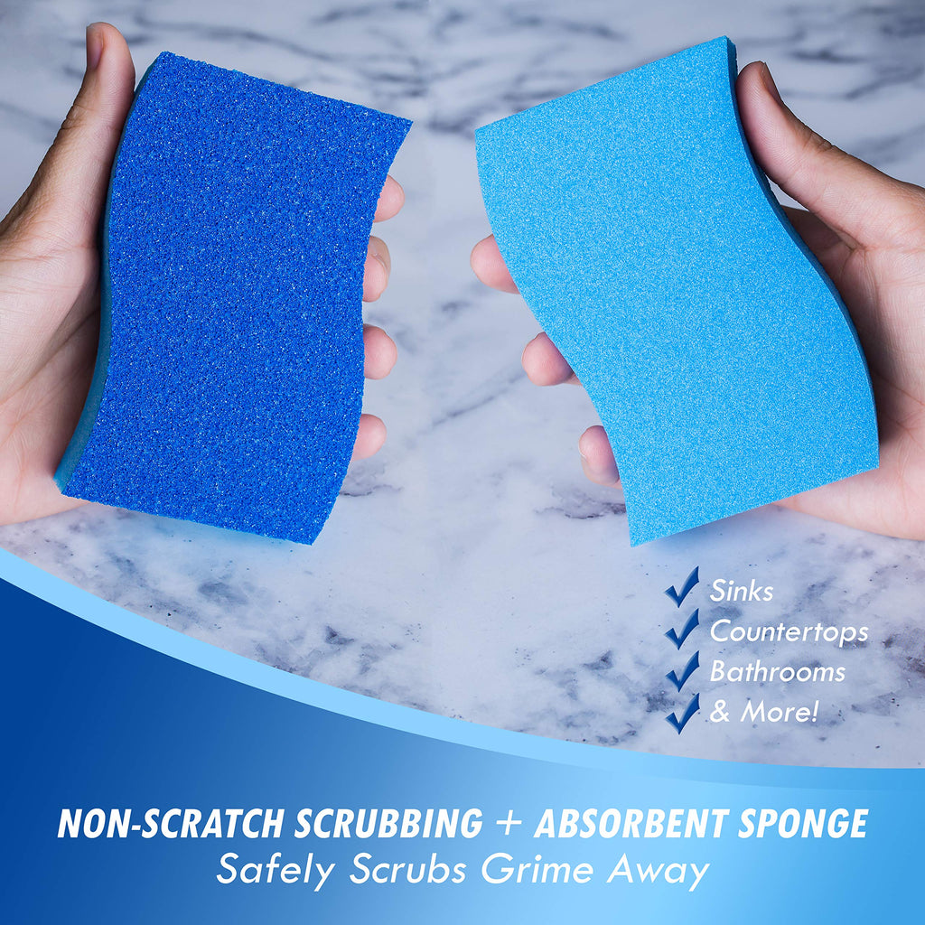 ELITRA Heavy Duty Scrubber Sponge With Hydrophilic Foam Technology - Blue - 24 Pack