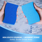 ELITRA Heavy Duty Scrubber Sponge With Hydrophilic Foam Technology - Blue - 24 Pack