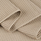 POLYTE 430 GSM Microfiber Oversize Quick Dry Lint Free Bath Towel, 60 x 30 in, 4 Pack (Waffle Weave)