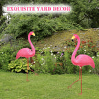 Pink Flamingos Yard Decorations Decor Ornaments for Outdoor Lawn Garden 2pk