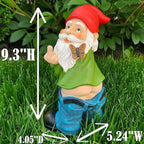 Mood Lab Garden Gnome - Pants Down Gnome with Middle Finger - 9.3 Inch Tall Outdoor or Indoor Decor