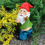 Mood Lab Garden Gnome - Pants Down Gnome with Middle Finger - 9.3 Inch Tall Outdoor or Indoor Decor