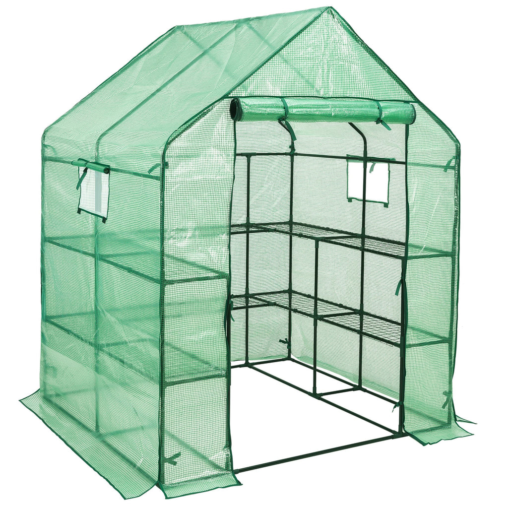 SUNGIFT Walk-in Greenhouse, 57 x 61 x 80 in, 3 Tiers 10 Shelves