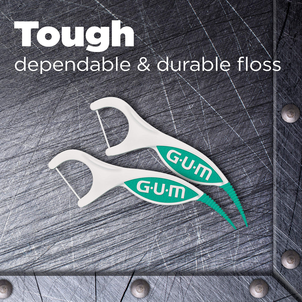 GUM Professional Clean Plus Flosser Picks, Promotes Healthier Gums, Comfort-Pick for Gentle Massage, Fresh Mint Flavour, Teal & White, 6 Bags X 60ct (360 Flossers)