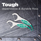 GUM Professional Clean Plus Flosser Picks, Promotes Healthier Gums, Comfort-Pick for Gentle Massage, Fresh Mint Flavour, Teal & White, 6 Bags X 60ct (360 Flossers)