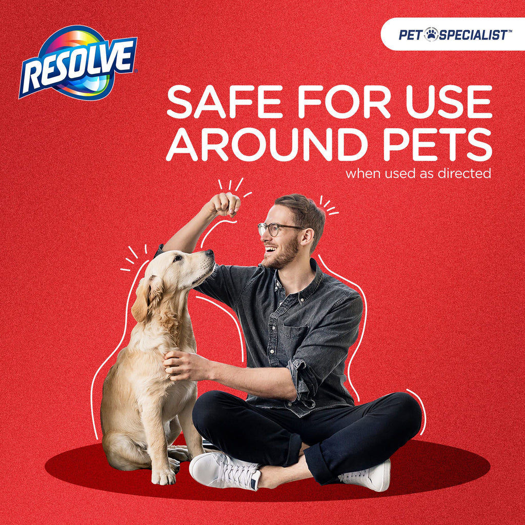 Resolve Pet Specialist Easy Clean Brushing Kit includes High Traffic Foam Carpet Cleaner, Pet Stain and Odor Remover, 22oz