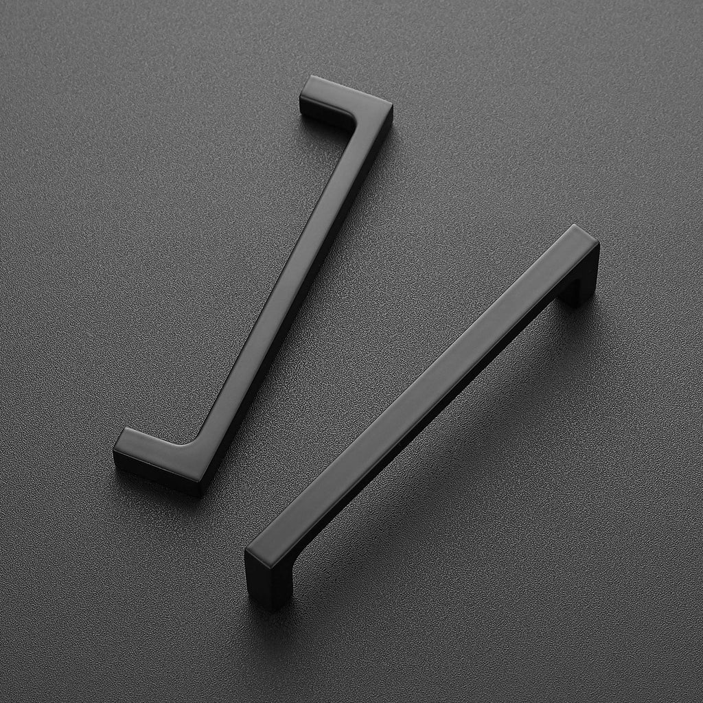 Ravinte 30 Pack Solid 5 Inch Kitchen Square Cabinet Handles Matte Black Pulls Drawer Pulls Kitchen Cabinet Hardware Flat Black Handles