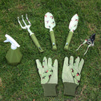 Garden Tool Set with Hummingbird Print, Heavy Duty Gardening Hand Tools with Garden Tool Bag,Gardening Gifts for Women&Men,Green