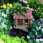 PRETMANNS Fairy Garden Tree House Outdoor Door Opens, 9"x 4" W High