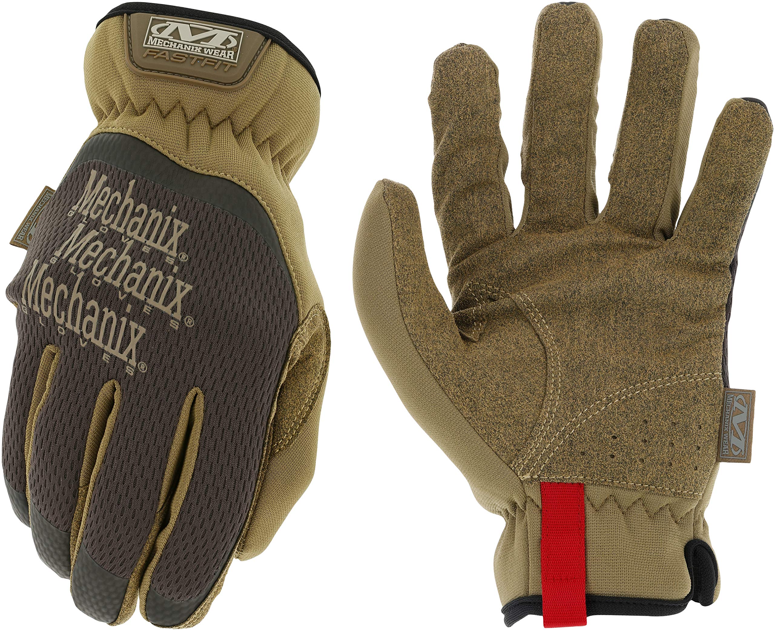 Mechanix Wear: FastFit Work Glove with Elastic Cuff for Secure Fit, Performance Gloves for Multi-Purpose Use, Touchscreen Capable Safety Gloves for Men (Brown, X-Large)