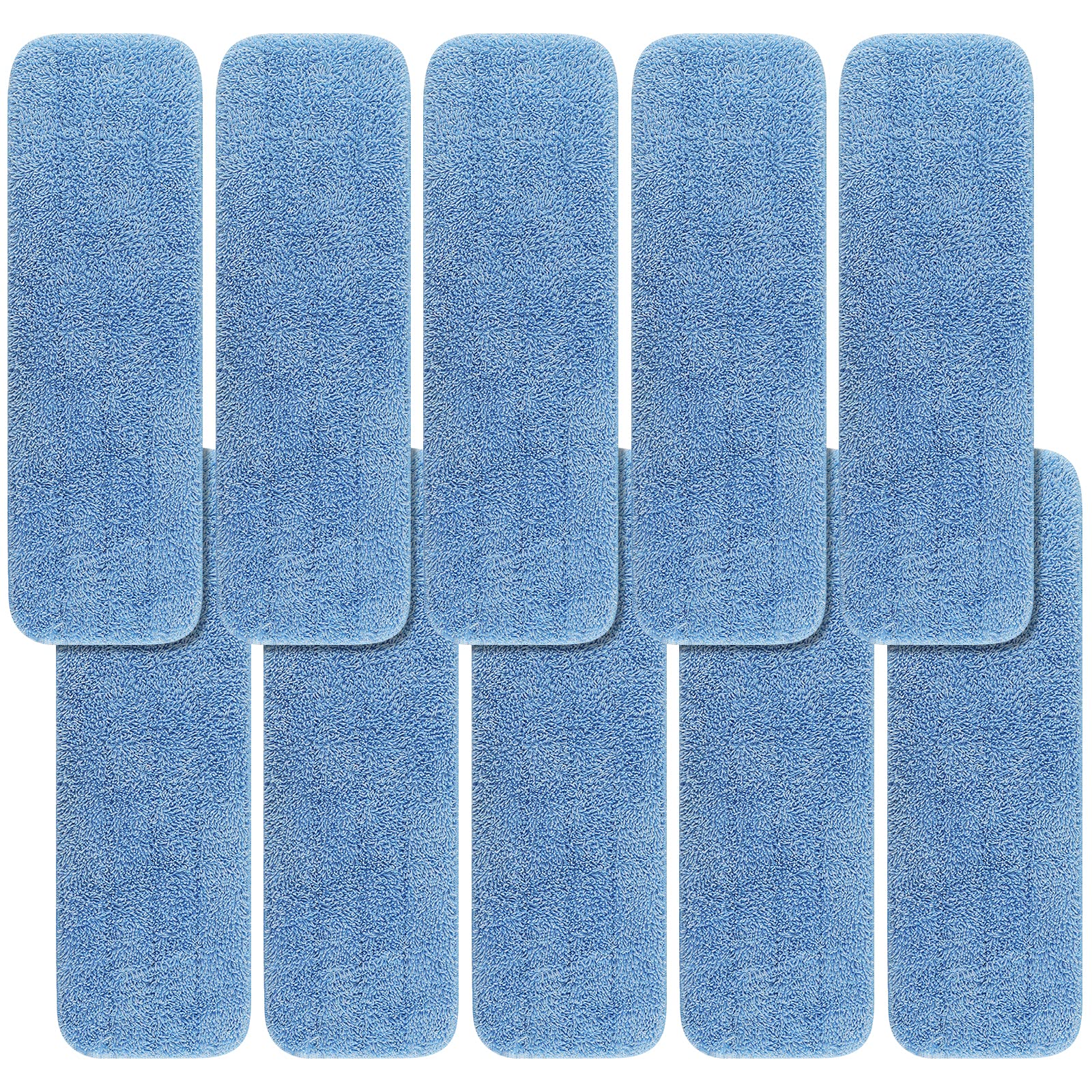 Replacement Mop Pads Fit for Rubbermaid Commercial 18" and 17" Mop - 10 Pack Wet & Dry Commercial Cleaning Reusable Refills Fit for Any Flat System 17 and 18 Inch