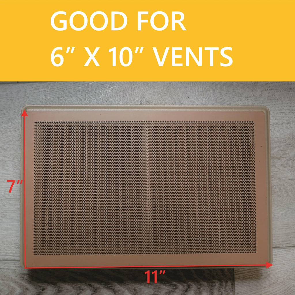 MODERN WAVE - Extra Strong Magnetic Air Vent Screen Cover for Floor 5-Pack (7" x 11", Brown)