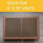 MODERN WAVE - Extra Strong Magnetic Air Vent Screen Cover for Floor 5-Pack (7" x 11", Brown)