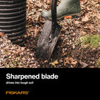 Fiskars 57" Garden Digging Shovel, Heavy Duty Steel Tool, Straight Handle