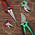 5‑Piece Garden Pruning Shears Set with Gloves & Storage Bag – Stainless Steel Trimming Scissors for Flowers, Herbs & Small Branches – Ergonomic Gardening Tools Kit (Multi-color)