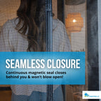 Fenestrelle Magnetic Screen Door for French & Sliding Door – Heavy Duty, Hands Free Fiberglass Mesh with Self Closing Magnetic Seal, Black Trim – Fits 70" x 80" Doors (Screen Size 72" x 82")