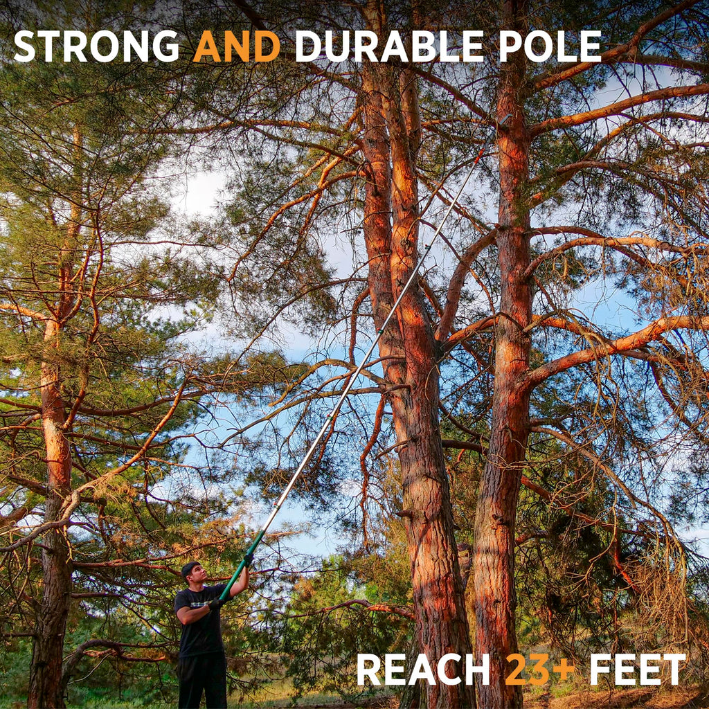 StartPro 18ft Tree Pruning Saw, Telescopic, Manual, Lightweight, Extendable Pole Saw with Sharp Carbon-Enriched Blade for Efficient Tree Maintenance and High-Reach Branch Cutting.