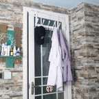Dseap Over The Door Hook Hanger - Fits 1 3/8" to 1 3/4" Standard Doors | 5 Tri Hooks Heavy Duty Towel/Coat Rack | Door Organizer for Clothes, Jackets, Hats, Towels, White
