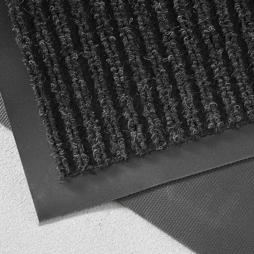 Consolidated Plastics Brush Dry Mat - Made in USA, Heavy-Duty Commercial DoorRug for Indoor/Outdoor Entryways, Non-Slip Backing for High-Traffic Areas (3' W x 5' L, Charcoal)