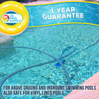 U.S. Pool Supply Weighted Pool Vacuum Head, Transparent Curved Half Moon Body - Swivel Connection, Pole Handle - for Above Ground & Inground Swimming Pools – Vinyl Liner Floor, Wall, Corner Cleaner