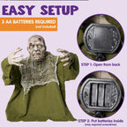 JOYIN Halloween Animated Zombie Groundbreaker Outdoor Decor with Light Up Eyes Creepy Animatronic Decorations with Movable Arms for Halloween Party Prop and Lawn Patio Yard Outside Decorations