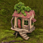 PRETMANNS Fairy Garden Tree House Outdoor Door Opens, 9"x 4" W High