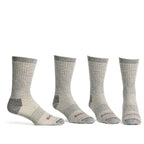 Ballston Lightweight 81% Merino Wool Crew Hiking Socks - 4 Pairs for Men and Women(Lunar Gray, S (Fits Women's Shoe 4-6, Youth 1-4))
