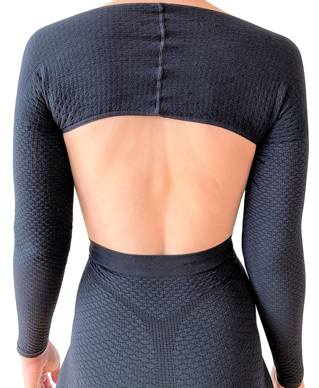 Bioflect® Compression Arm Sleeves Wrap with Bioactive Fibers and Raised Massaging Knit - for Support and Comfort - Black L/XL