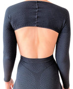 Bioflect® Compression Arm Sleeves Wrap with Bioactive Fibers and Raised Massaging Knit - for Support and Comfort - Black L/XL