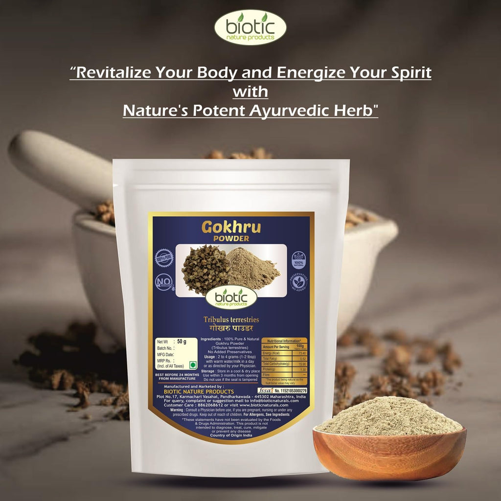 Biotic Safed Musli, Ashwagandha, Shatavari, Gokhru, Vidarikand & Kaunch Seed Powder - 300gms (50gms each)