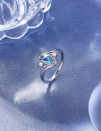 ADRAMATA 925 Sterling Silver Rings for Women Moonstone Ring Statement Size8