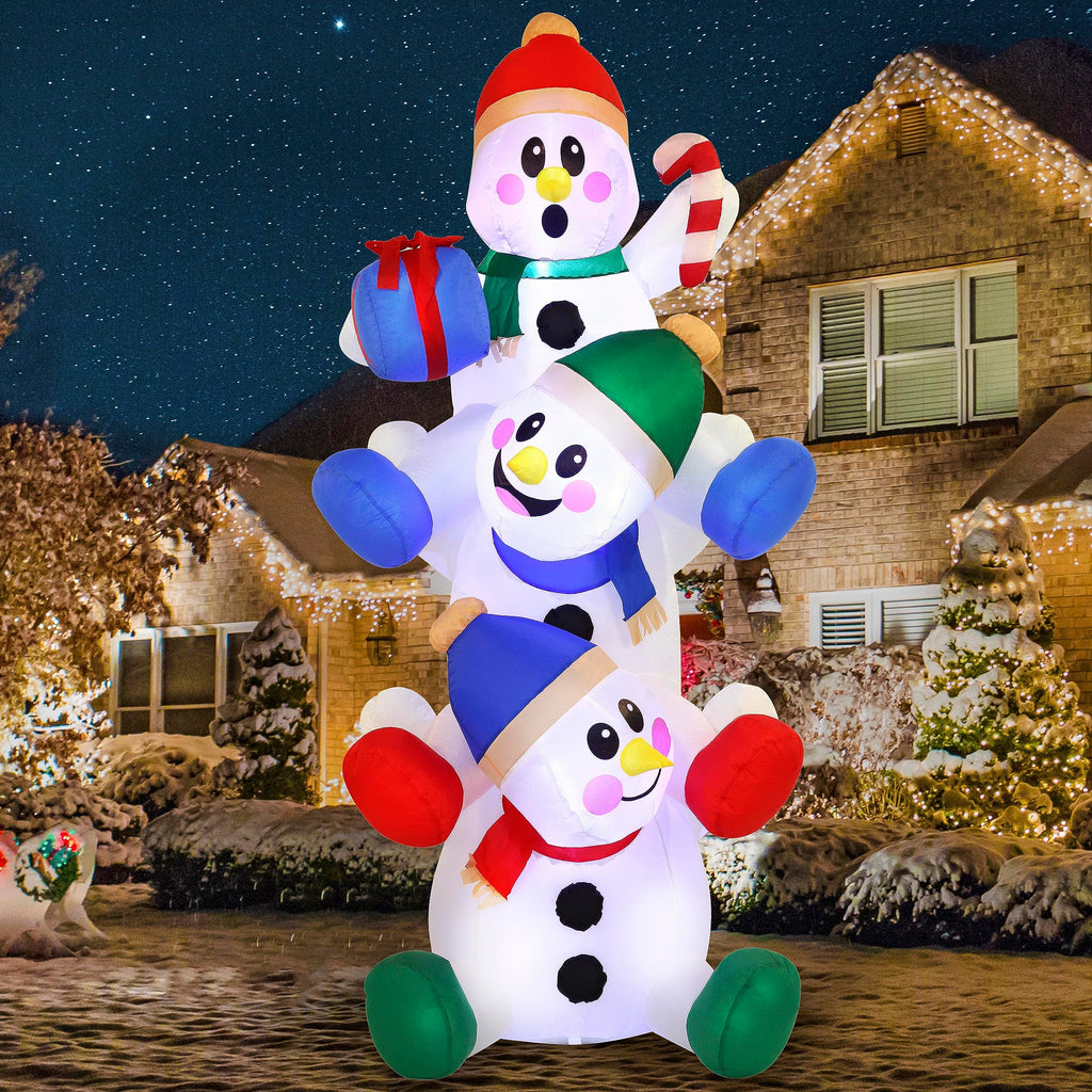 Joiedomi 6 FT Christmas Inflatable Decoration Stacked Snowman with Build-in LEDs Blow Up Inflatables for Xmas Party, Home Indoor Outdoor Christmas D��cor Yard Garden Lawn Winter Holiday Supplies D��cor