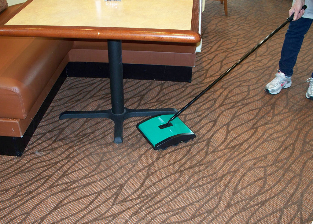 BISSELL BigGreen Commercial BG23 Sweeper with 2 Nylon Brush Rolls, 7-1/2" Cleaning Path, Green, 8.5" - 12"