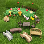PIVNASY 56 Pcs Fairy Garden Accessories, Mini Resin Animals Figures, Miniature Table and Chairs, Moss Bonsai Micro Landscape Ornaments Kit, Miniature Garden Kit, Terrarium Ornaments DIY Craft