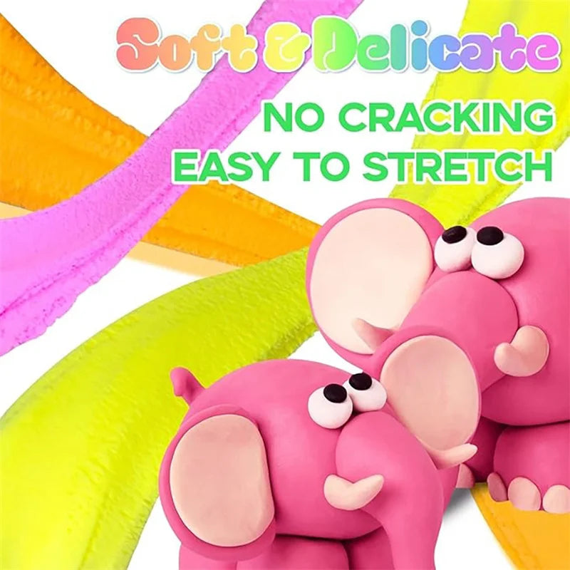 12/24/36 Color Clay Air-dried Clay Set Ultra Light Plastic Clay with Carving Tools DIY Crafts Toy Gifts for Friends Children