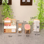 1 Set 1:12 Dollhouse Miniature Double Door Refrigerator Dining Table Furniture Model Decor Toy