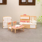 1 Set 1:12 Dollhouse Miniature Double Door Refrigerator Dining Table Furniture Model Decor Toy