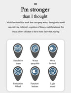 1:50 Fire Truck Alloy Diecast Simulation Sprinkler Toy with Light Music Water Spray Rescue Car Children's Toy Firefighter Truck