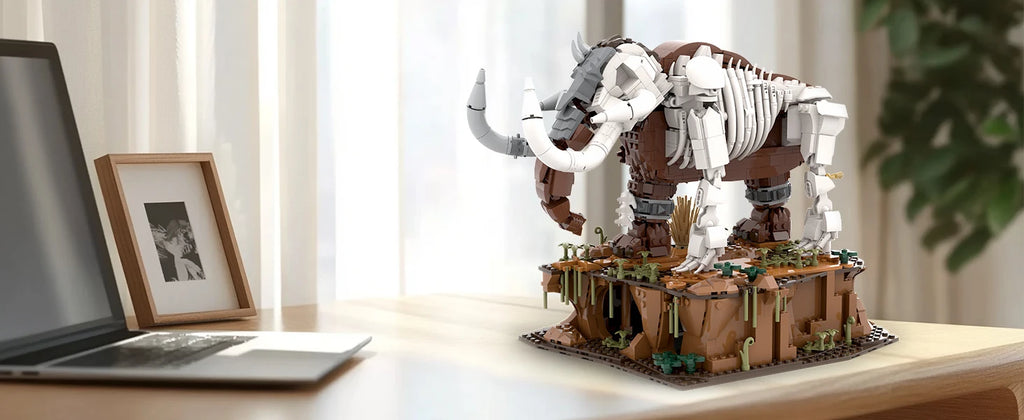 1310PCS Jurassic Mammoth Skeleton Building Blocks Ancient Animal Model Educational DIY Toy Birthday Gift For Boys Children