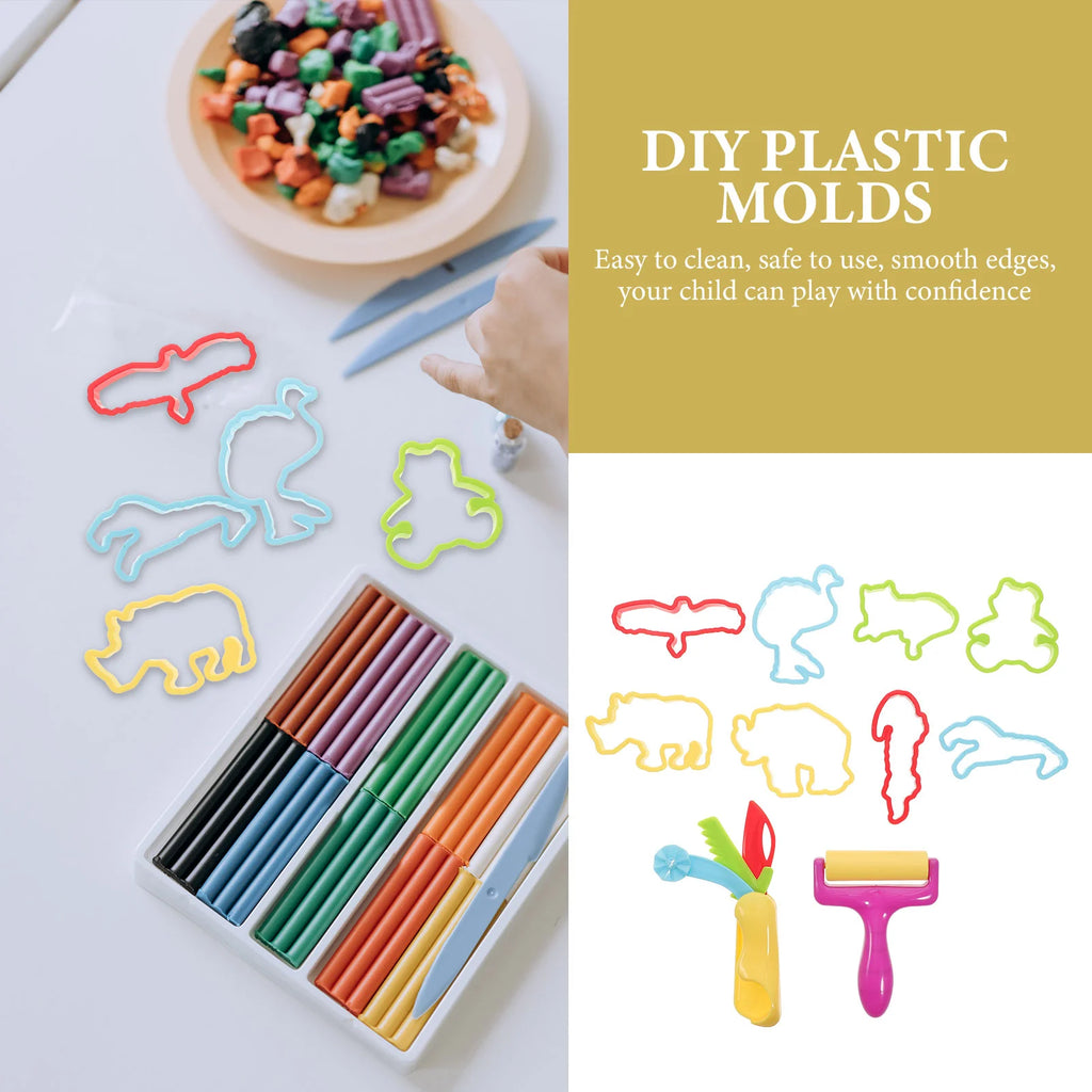 20 Pcs Plasticene Mold DIY Clay Models Plasticine Toy Molds Kids Baking Tools Children’s Toys Childrens Chocolate Cartoon