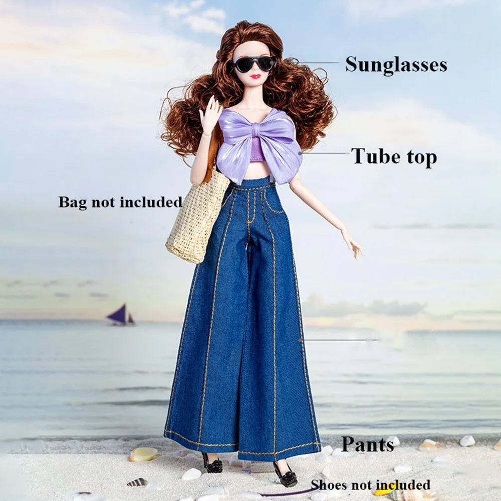 Fashion supermodel Doll Elegant Dress Casual Wears DIY Accessories Party Bags Doll Weaving Hats